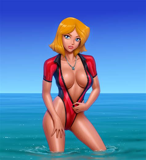 Rule 34 Beach Blue Eyes Breasts Cleavage Clover Totally