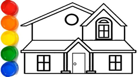 How To Draw A Beautiful House For Beginners House Drawing And Coloring