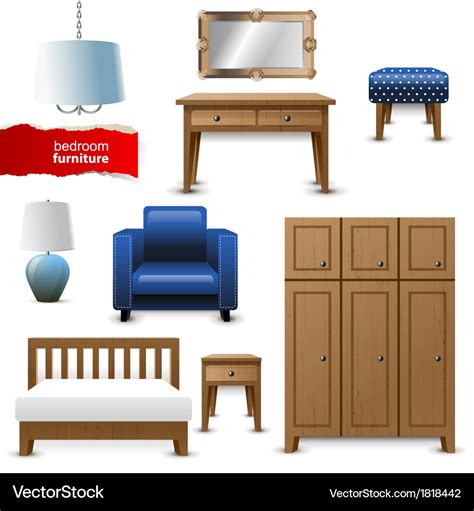 Bedroom Furniture Royalty Free Vector Image Vectorstock