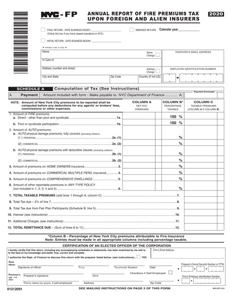 Form Nyc Fp Download Printable Pdf Or Fill Online Annual Report Of Fire