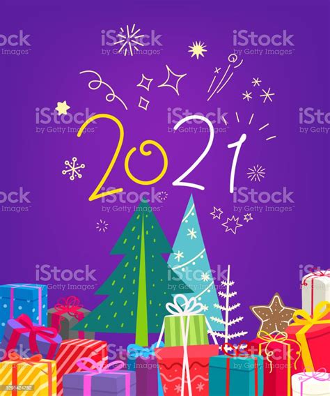 Happy New 2021 Year Vector Banner Stock Illustration Download Image
