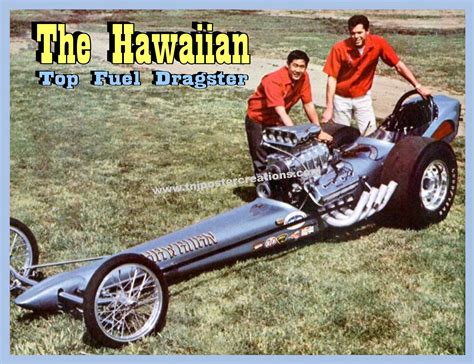 Owner Roland Leong And Driver Don Prudhomme Pose With The Hawaiian Top