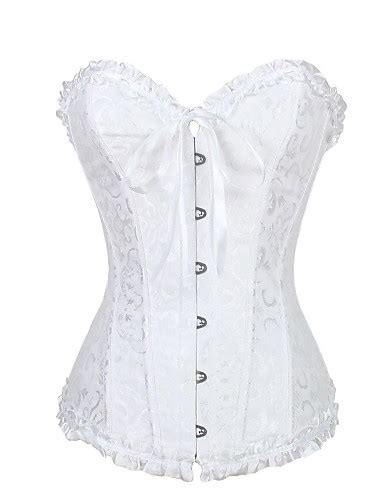 women s hook and eye lace up overbust corset jacquard sexy 2779772 2018 17 84