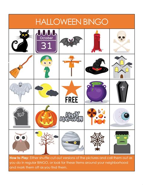 Printable Halloween Bingo Game Glue Sticks And Gumdrops