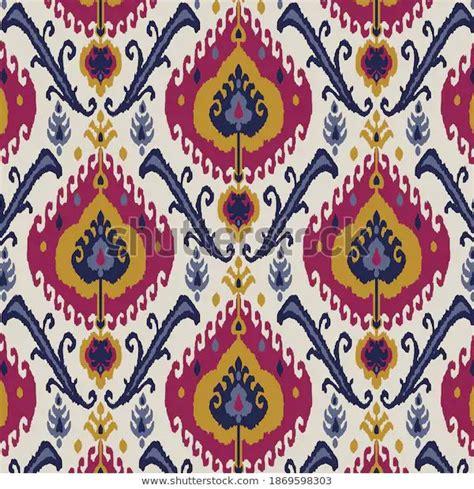 Ikat Seamless Pattern Background Traditional Pattern Stock Vector