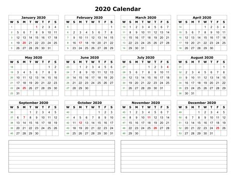 Free printable calendar 2020 template are available here in blank & editable format. 2020 One Page Calendar Printable | Calendar 2020