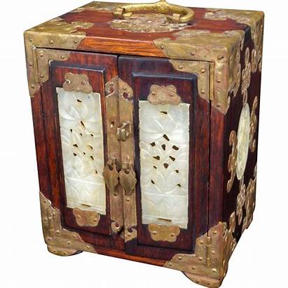 Box Jewelry Rosewood Jade Chinese Asian Boxes