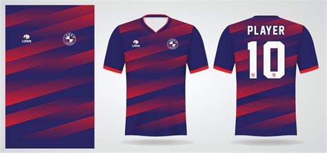 Plantilla De Camiseta Deportiva Azul Roja Para Uniformes De Equipo Y