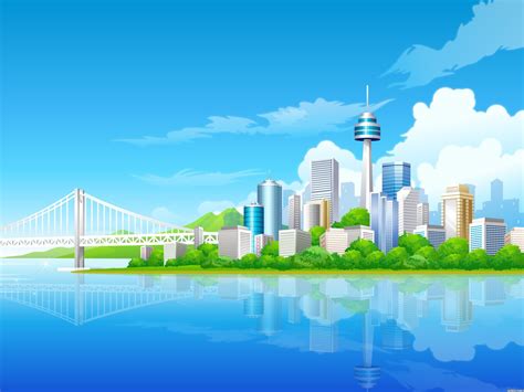 City Building Vector Ppt Backgrounds City Building Vector Ppt Photos