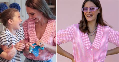 Kate Middleton S Pink Gingham Chelsea Collar Shirt From Brora