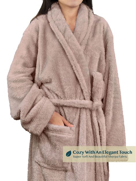 Pavilia Premium Womens Plush Soft Robe Fluffy Warm Fleece Sherpa Shaggy Bathr For Sale Online
