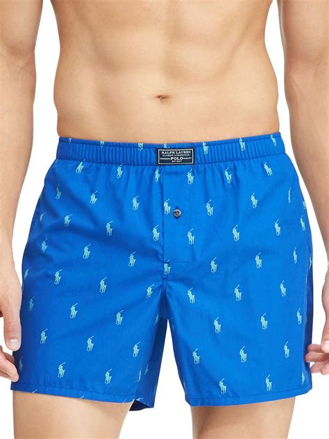 Polo Ralph Lauren Printed Cotton Boxer Shorts In Blue For Men Lyst