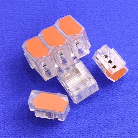 How do three way switches work? 3 Way Push wire Junction Connector clear with orange plate | Vask Europe