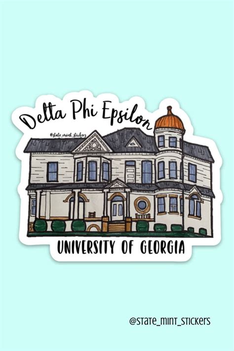 Delta Phi Epsilon University of Georgia Sorority House Sticker | Etsy