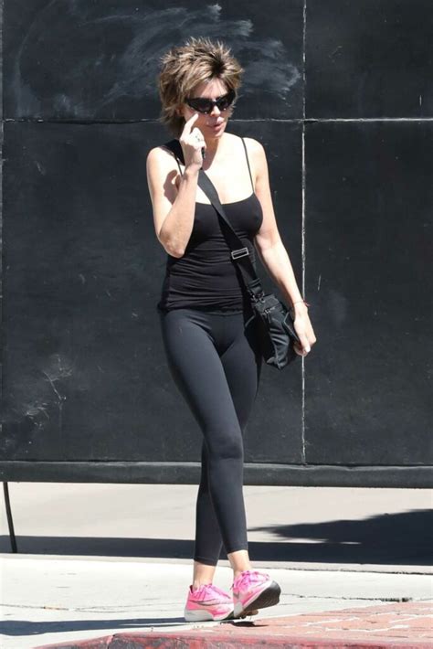 Lisa Rinna In A Black Workout Ensemble Leaves A Hair Salon In West