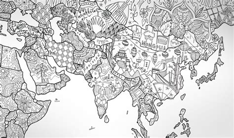 Coloring Map | Adult Coloring World Map to Color In