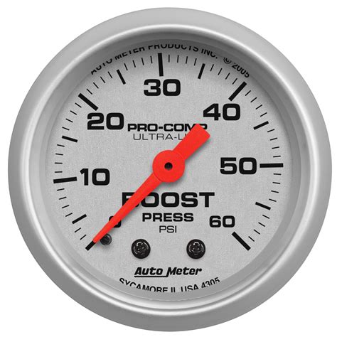 Autometer Boost Gauge 2 116 60psi Mechanical Ultra Lite