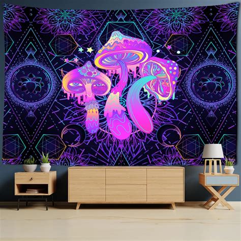 Illusory Art Mushroom Tapestry Wall Hanging Bohemian Hippie Ins Tapiz
