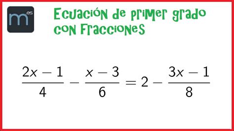 Ecuaciones Con Fracciones