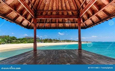 Tropical Beach Hut Over The Water Stock Image Image Of Lifestyle
