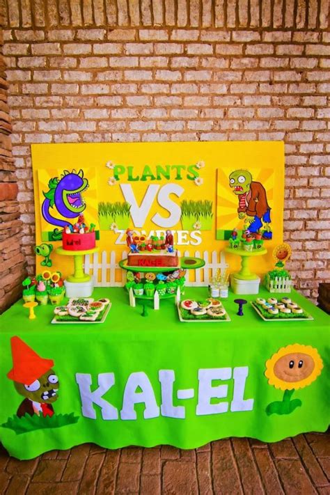 Karas Party Ideas Plants Vs Zombies Themed Birthday Party