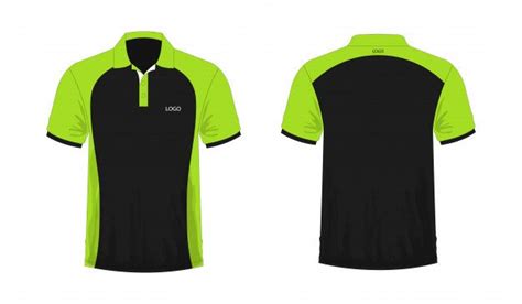 Premium Vector T Shirt Polo Green And Black Template For Design On