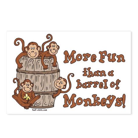 Barrel Of Monkeys Postcards Package Of 8 By Funt Shirts Cafepress