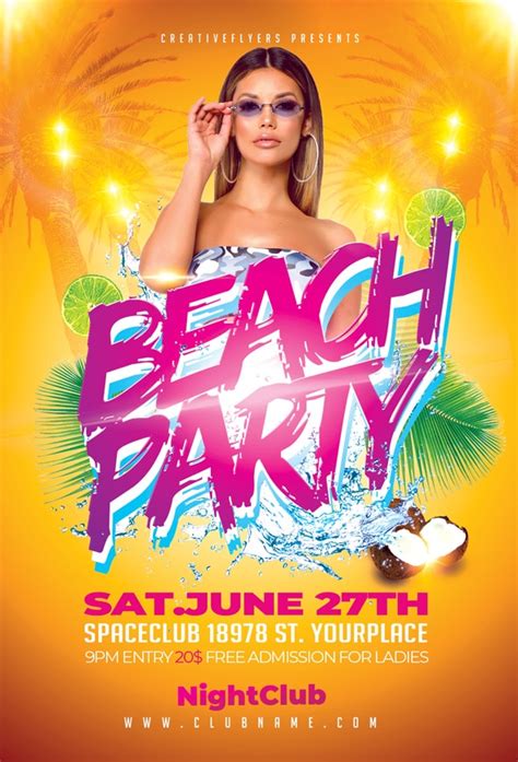beach party flyer design for this summer creative flyers
