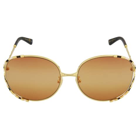 gucci round frame acetate sunglasses golden metallic metal ref 331970 joli closet