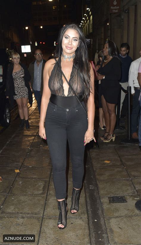 Chloe Ferry Night Out With Friends In See Through Black Top Without Bra