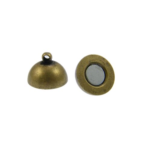 12mm Magnetic Round Clasp Antique Brass Plated The Bead Shop