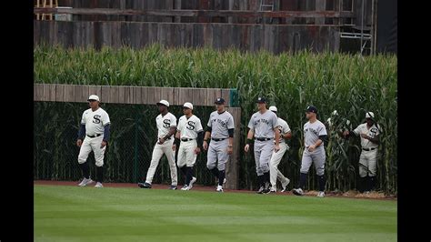 Kevin Costner Leads The Yankees And White Sox Out Of The Cornfield At