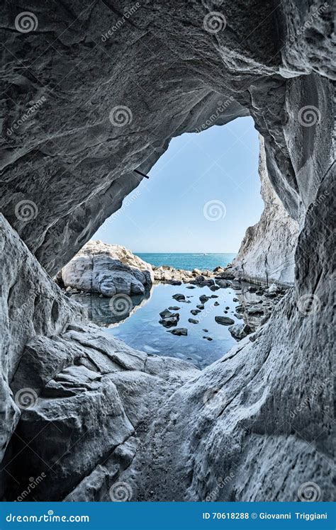 Sea Cave Rocks Water Reflections Stock Photo Image Of Cave Beach