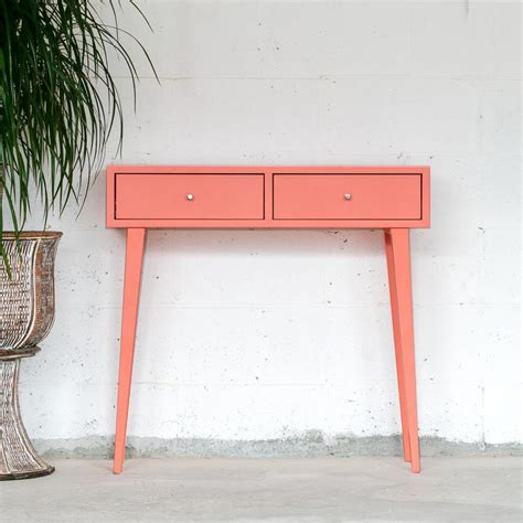 Never miss new arrivals that match exactly what you're looking for! Narrow Entryway Table With Two Drawers In Coral, Handmade ...