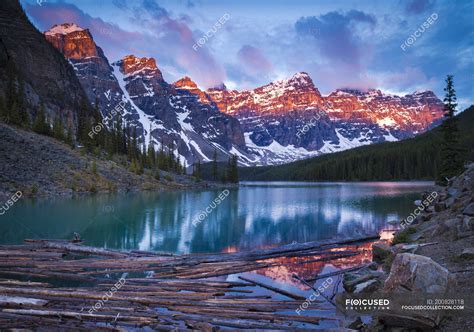 Sunrise Over Moraine Lake And Valley Of Ten Peaks In Banff National