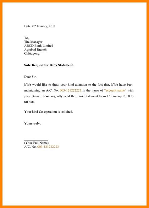 request letter  bank statement  application  bank