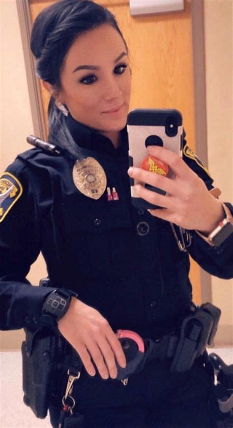 female police officer selfie