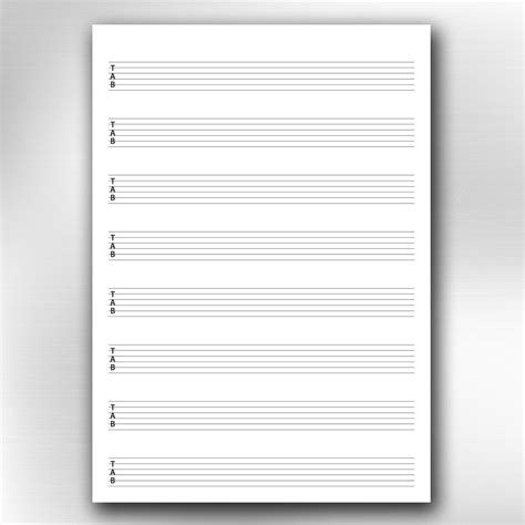 A4 Printable Guitar Blank Tablature Chart Diagrams Etsy Uk