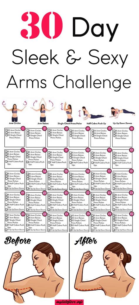30 Day Sleek And Sexy Arms Challenge Gonna Get A Little Better Fitness Exercise 30 Day