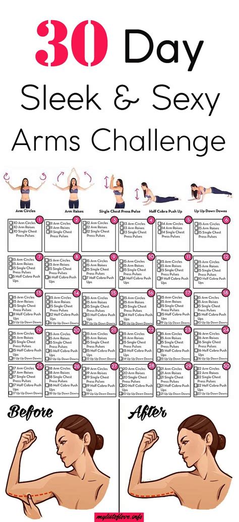 30 day sleek and sexy arms challenge gonna get a little better fitness exercise 30 day