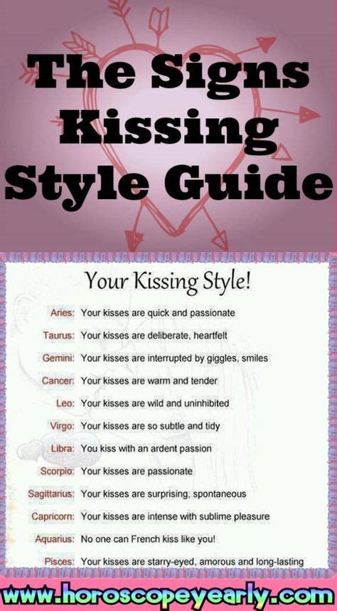 Pisces, fellow water signs, are deep and emotional. Horoscope Kissing Styles (With images) | Zodiac signs ...