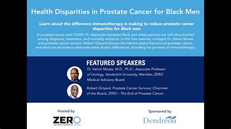 Webinar Health Disparities In Prostate Cancer For Black Men Youtube