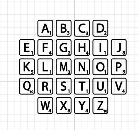 Scrabble Letters Svg Digital Download Alphabet Cut File Letter Etsy Uk