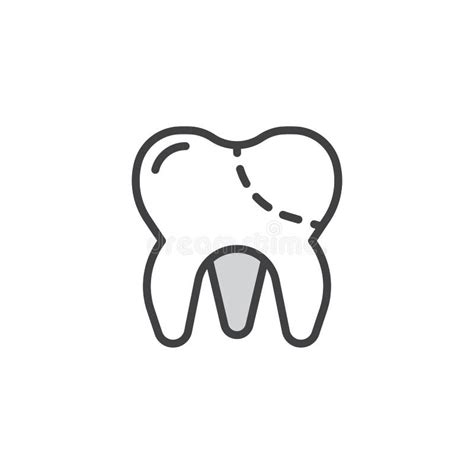Molar Tooth Line Icon Stock Vector Illustration Of Pictogram 106152105