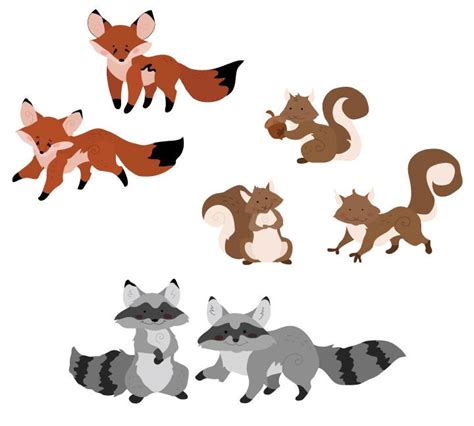 Forest Friends Wall Decals Fox Raccoon And Squirrel Fabric
