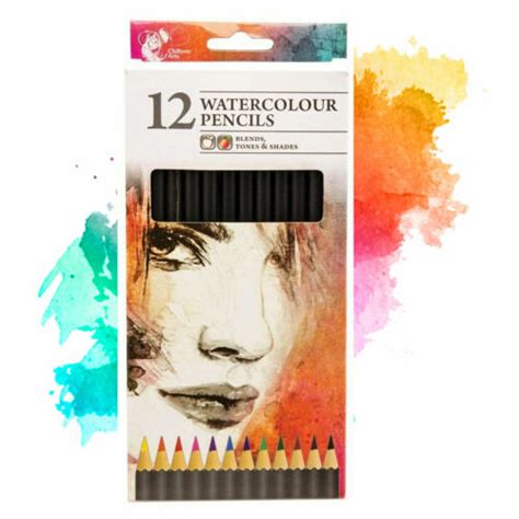 12 Water Colour Pencils Drawing Sketching Tones Shades Art Artist
