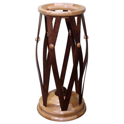 Hand Made Drum Side Table With Glass Top By Accent Products Company