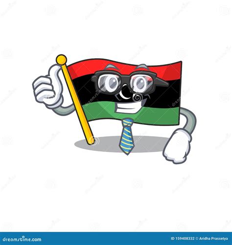 Businessman Flag Libya Cartoon Isolated The Mascot Stock Vector
