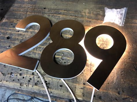 Bronze Stainless Steel Custom Made Laser Cut Led House Numbers Etsy