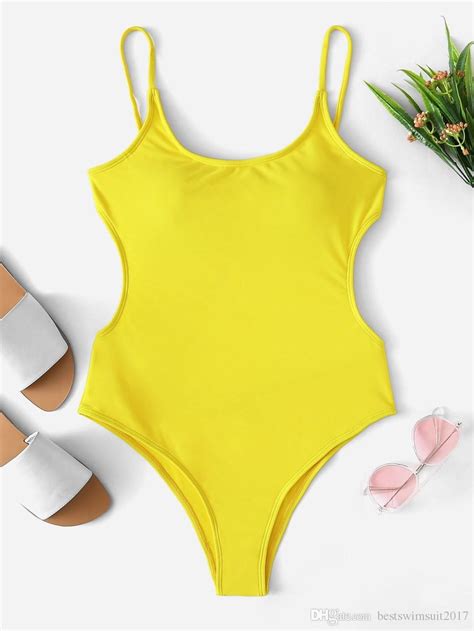 2020 Yellow Swimwear One Piece Swimsuit For Women Beachwear 2019 Sexy